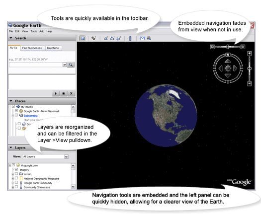 Скриншот к программе Google Earth Free 5.0 beta