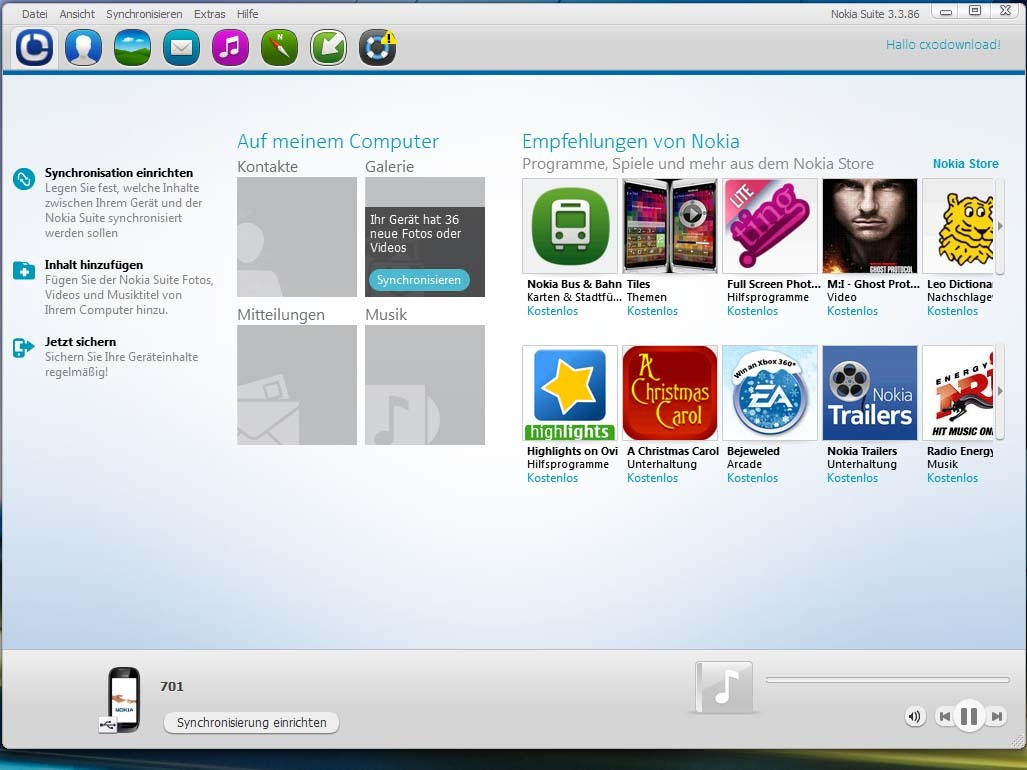 interface Nokia Suite